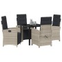 Conjunto de Comedor de Jardín 5 pcs Gris Claro ratán sintético