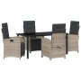Conjunto de Comedor de Jardín 5 pcs Gris Claro ratán sintético