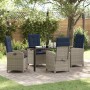 Conjunto de Comedor de Jardín 5 pcs Gris ratán sintético