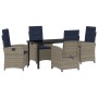 Conjunto de Comedor de Jardín 5 pcs Gris ratán sintético