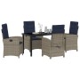 Conjunto de Comedor de Jardín 5 pcs Gris ratán sintético