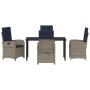 Conjunto de Comedor de Jardín 5 pcs Gris ratán sintético