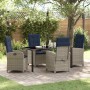 Conjunto de Comedor de Jardín 5 pcs Gris ratán sintético