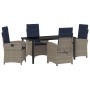 Conjunto de Comedor de Jardín 5 pcs Gris ratán sintético