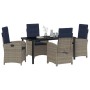 Conjunto de Comedor de Jardín 5 pcs Gris ratán sintético