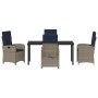 Conjunto de Comedor de Jardín 5 pcs Gris ratán sintético