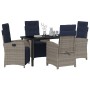 Conjunto de Comedor de Jardín 5 pcs Gris ratán sintético