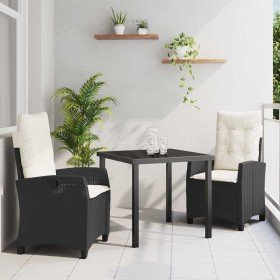 Conjunto de Comedor de Jardín 3 pcs Negro ratán sintético Conjunto de Comedor de Jardín 3 pcs Negro ratán sintético