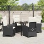 Conjunto de Comedor de Jardín 5 pcs Negro ratán sintético