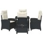 Conjunto de Comedor de Jardín 5 pcs Negro ratán sintético