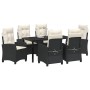 Conjunto de Comedor de Jardín 7 pcs Negro ratán sintético