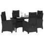 Conjunto de Comedor de Jardín 5 pcs Negro ratán sintético