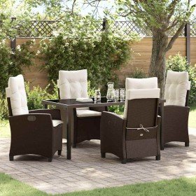Conjunto de Comedor de Jardín 5 pcs Marrón ratán sintético Conjunto de Comedor de Jardín 5 pcs Marrón ratán sintético