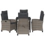 Conjunto de Comedor de Jardín 5 pcs Gris ratán sintético