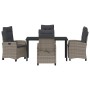 Conjunto de Comedor de Jardín 5 pcs Gris ratán sintético