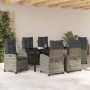 Conjunto de Comedor de Jardín 7 pcs Gris ratán sintético