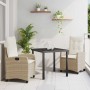 Conjunto de Comedor de Jardín 3 pcs Beige ratán sintético