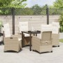 Conjunto de Comedor de Jardín 5 pcs Beige ratán sintético