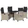 Conjunto de Comedor de Jardín 5 pcs Gris Claro ratán sintético