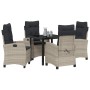Conjunto de Comedor de Jardín 5 pcs Gris Claro ratán sintético