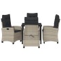 Conjunto de Comedor de Jardín 5 pcs Gris Claro ratán sintético