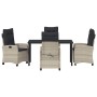 Conjunto de Comedor de Jardín 5 pcs Gris Claro ratán sintético