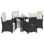 Conjunto de Comedor de Jardín 5 pcs Negro ratán sintético
