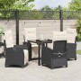 Conjunto de Comedor de Jardín 5 pcs Negro ratán sintético