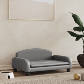Graues Hundebett aus Kunstleder, 70x45x30 cm von vidaXL, Betten für Hunde - Ref: Foro24-171968, Preis: 78,84 €, Rabatt: %