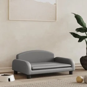 Graues Hundebett aus Kunstleder, 70x45x30 cm von vidaXL, Betten für Hunde - Ref: Foro24-171968, Preis: 73,00 €, Rabatt: %