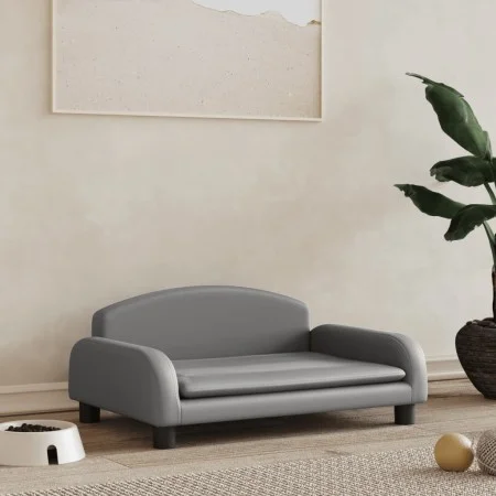 Graues Hundebett aus Kunstleder, 70x45x30 cm von vidaXL, Betten für Hunde - Ref: Foro24-171968, Preis: 73,00 €, Rabatt: %