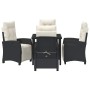 Conjunto de Comedor de Jardín 5 pcs Negro ratán sintético