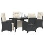 Conjunto de Comedor de Jardín 5 pcs Negro ratán sintético
