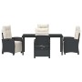 Conjunto de Comedor de Jardín 5 pcs Negro ratán sintético