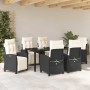 Conjunto de Comedor de Jardín 7 pcs Negro ratán sintético