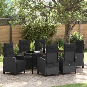 Conjunto de Comedor de Jardín 7 pcs Negro ratán sintético Conjunto de Comedor de Jardín 7 pcs Negro ratán sintético