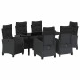 Conjunto de Comedor de Jardín 7 pcs Negro ratán sintético