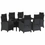 Conjunto de Comedor de Jardín 7 pcs Negro ratán sintético
