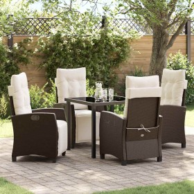 Conjunto de Comedor de Jardín 5 pcs Marrón ratán sintético Conjunto de Comedor de Jardín 5 pcs Marrón ratán sintético