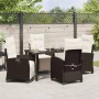 Conjunto de Comedor de Jardín 5 pcs Marrón ratán sintético
