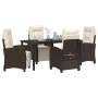 Conjunto de Comedor de Jardín 5 pcs Marrón ratán sintético
