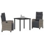 Conjunto de Comedor de Jardín 3 pcs Gris ratán sintético