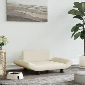 Cream synthetic leather dog bed 70x45x28 cm by vidaXL, Beds for dogs - Ref: Foro24-172002, Price: 69,44 €, Discount: %