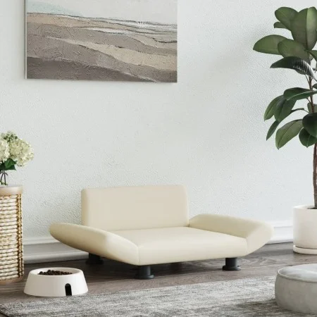 Cream synthetic leather dog bed 70x45x28 cm by vidaXL, Beds for dogs - Ref: Foro24-172002, Price: 69,44 €, Discount: %