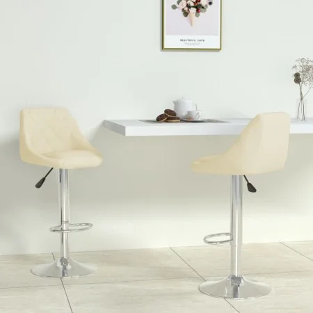 Küchenhocker 2 Einheiten cremefarbenes Kunstleder von vidaXL, Küchenhocker - Ref: Foro24-335183, Preis: 142,82 €, Rabatt: %