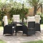 Conjunto de Comedor de Jardín 5 pcs Negro ratán sintético