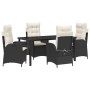 Conjunto de Comedor de Jardín 5 pcs Negro ratán sintético