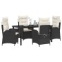 Conjunto de Comedor de Jardín 5 pcs Negro ratán sintético