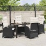 Conjunto de Comedor de Jardín 5 pcs Negro ratán sintético