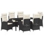 Conjunto de Comedor de Jardín 7 pcs Negro ratán sintético